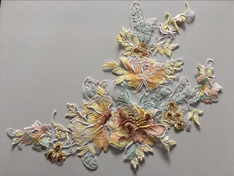 Высокого качества большой цветочной вышивкой патч-наклейки на ткань одежды декоративные аксессуары ручной DIY для платьем или футболкой AC400