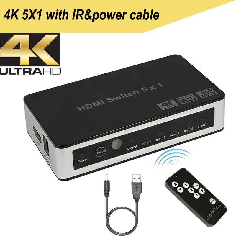 4 K HDMI переключатель 5X1 3x1 HDMI аудио выключатель экстрактора селектор HDMI 3 в 1 для DVD STB PS4