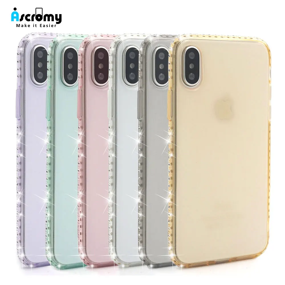 Ascromy для iPhone XS Max чехол Блестящий Роскошный прозрачный силиконовый милый XR X S 8 Plus 7