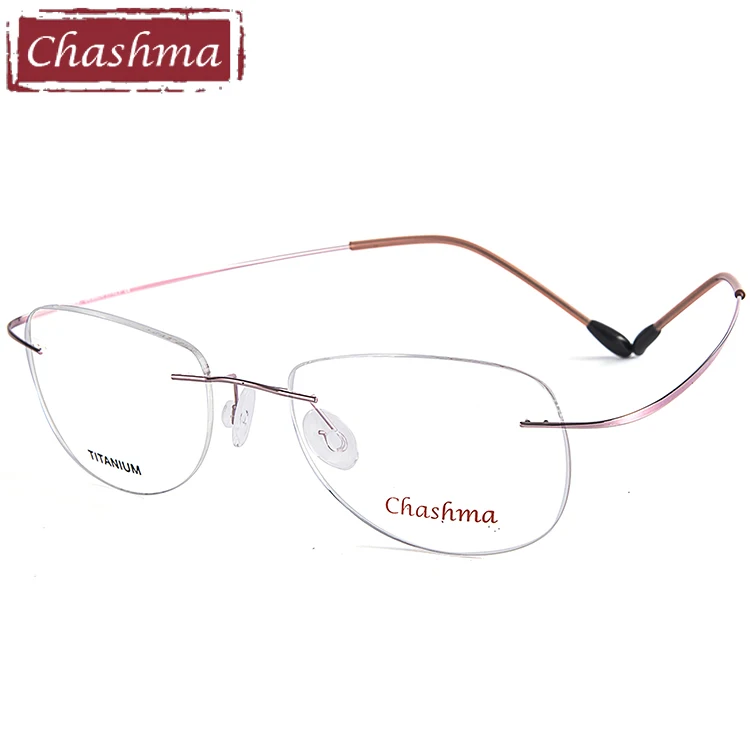 Pink Бренд Chashma, женские и мужские титановые очки без оправы, светильник, модные оправы для очков, оправы для очков по рецепту - Цвет оправы: Pink