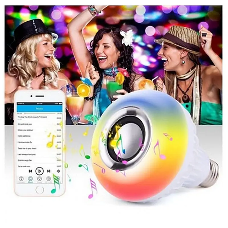 Светодиодная цветная лампа RGB светильник E27 12 Вт Bluetooth управление умная