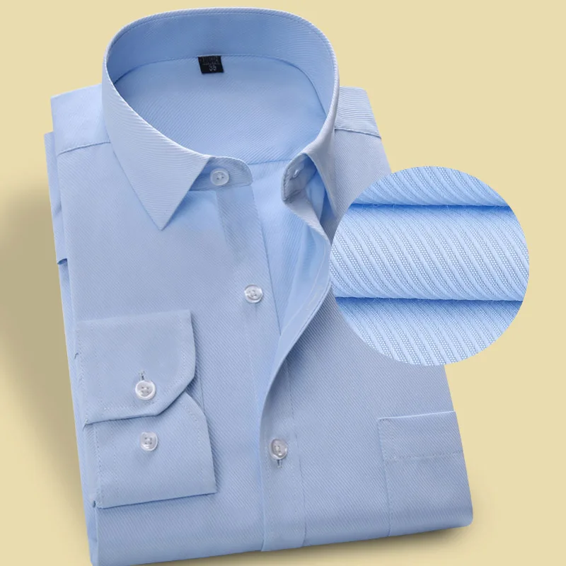 Twill Shirt Business Men Dress Shirts Luxury Long Sleeve Slim Fit White Work Plus Size 7XL 8XL 9XL | Мужская одежда