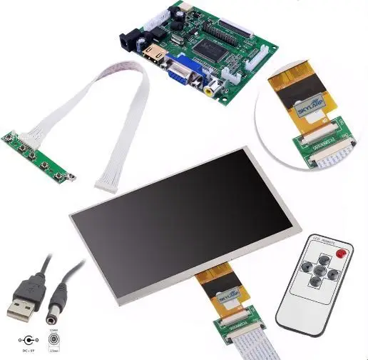 Для INNOLUX Raspberry Pi ЖК-экран TFT ЖК-монитор AT070TN92 + комплект HDMI VGA вход драйвер платы 7