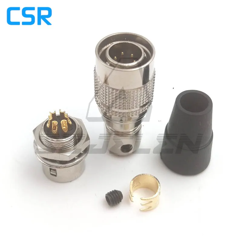 

Hirose Connector 6pin plug Male and sock female couple , HR10A-7P-6P/HR10A-7R-6S , Industrial camera power plug socket