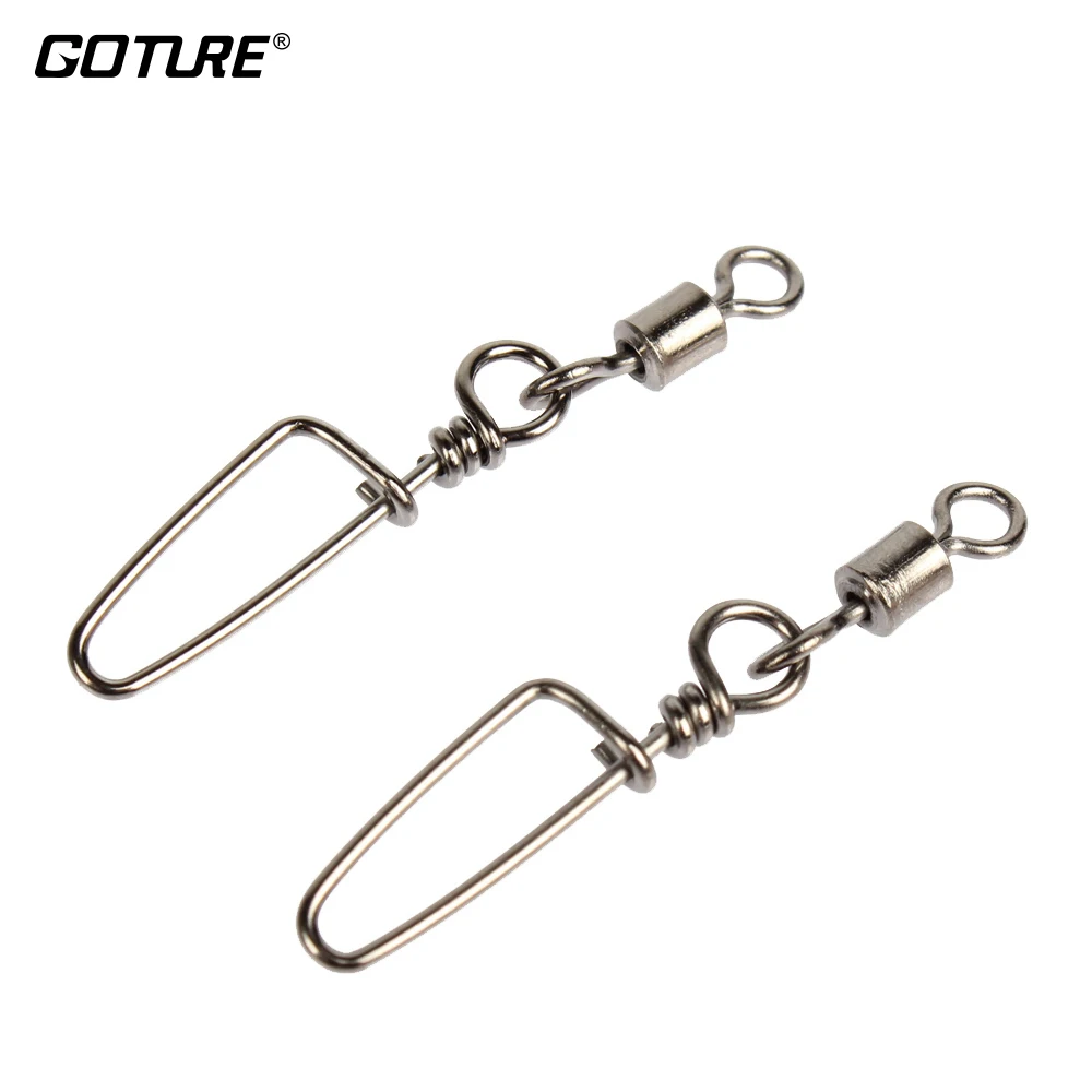 Goture 200 шт./лот MS + HX рыболовные Вертлюги защелки 2 #4 #6 #8 #12 # вращающийся вертлюг с