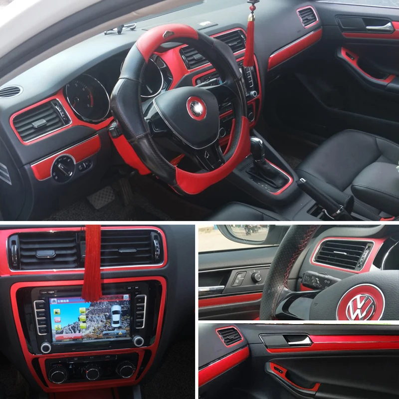 Для Volkswagen Jetta 2005 2018 панель Центрального управления дверная ручка 5D наклейки из