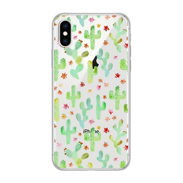 ciciber Phone Cases for IPhone 7 8 6 6s Plus SE 5s X Xs XR XS Max Soft TPU Cover 11 Pro 2019 Cactus Fundas Coque |