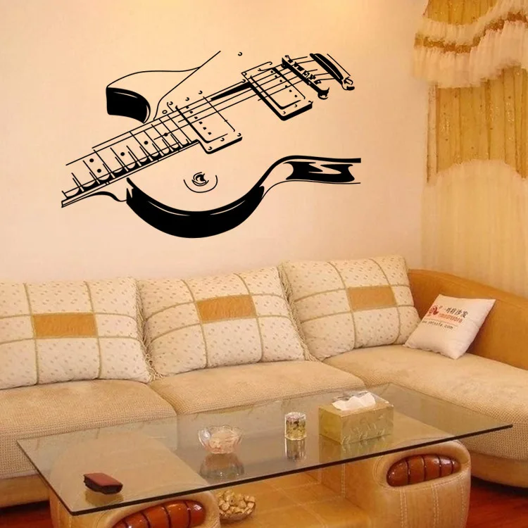 Музыкальные инструменты гитара виниловые наклейки на стену наклейка для