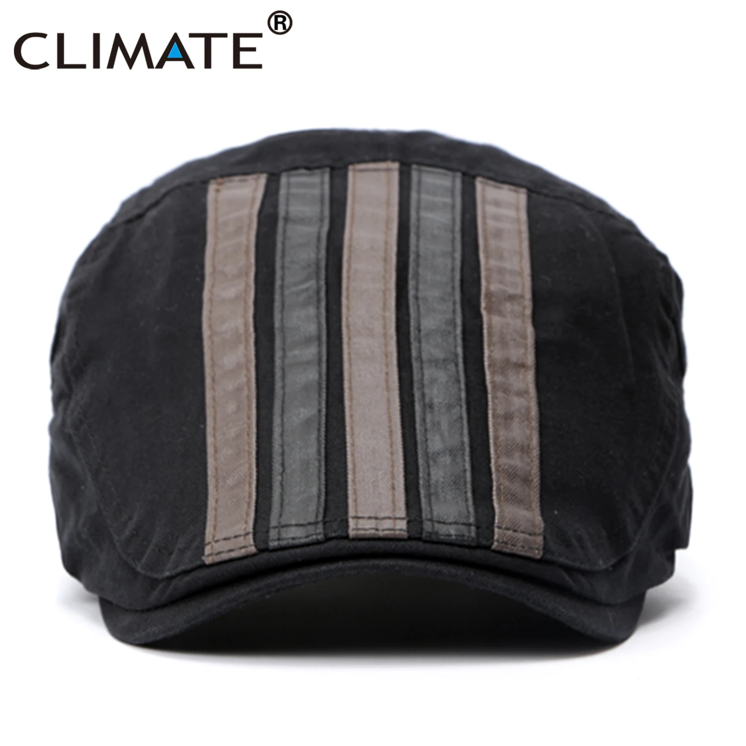CLIMATE Men Vintage Cap Striped Berets Flat Dad Hat Black Khaki Beret Cotton Warm Hats Retro Caps | Аксессуары для одежды