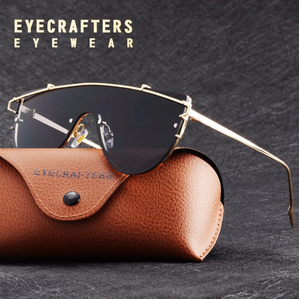 Eyecrafters ретро модные брендовые дизайнерские цельные Солнцезащитные очки женские