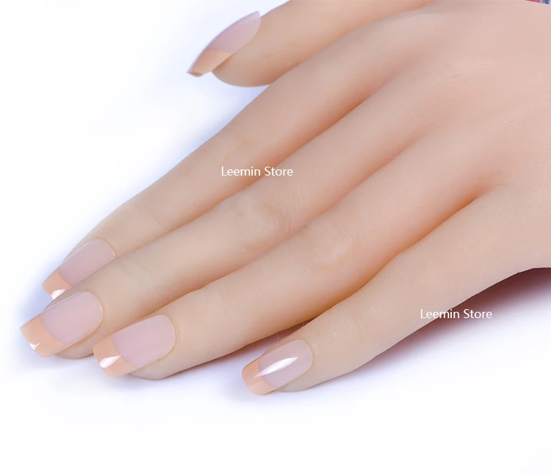 Длинные французские накладные ногти красные бежевые 24 шт./компл. | Красота и