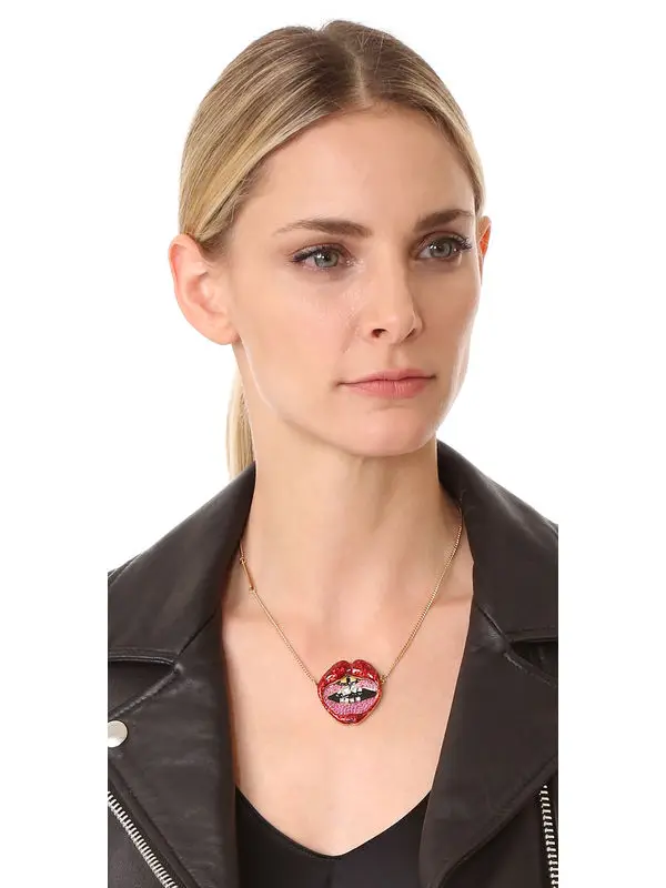 Ожерелье с красной эмалью в виде губ новинка 2019 ожерелье кулоном женская