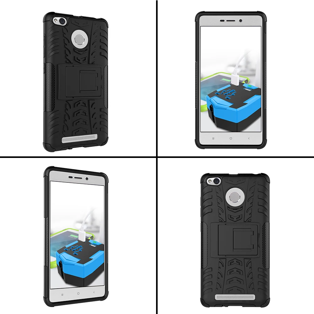 Силиконовый + пластиковый 2 в 1 двухслойный противоударный чехол-подставка для