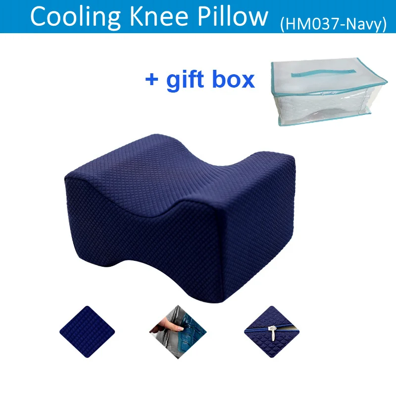 Navy n Giftbox Ортопедическая подушка на коленях из древесного угля, охлаждающий гель с эффектом памяти - Цвет: Navy n Giftbox