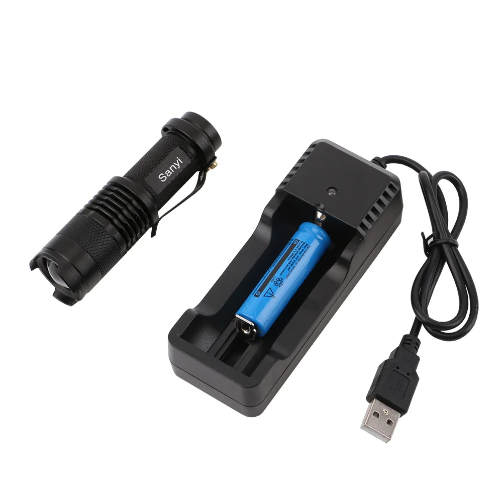 Водонепроницаемый 3 режима Мини светодиодный фонарик 2000lm регулируемый фокус