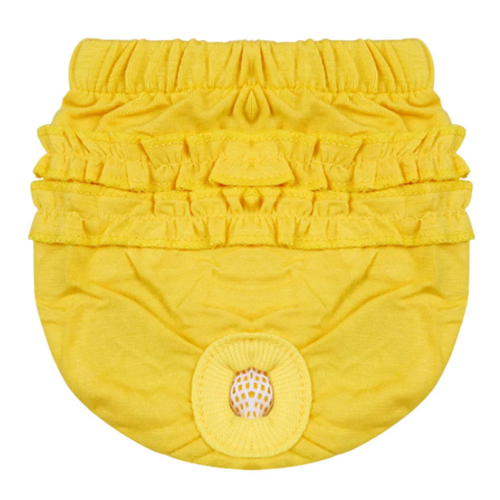 Yellow Физиологические шорты для собак, кошек, собачек, нижнее белье, трусы, гигиенические, моющиеся, трусы для маленьких собак, для щенков, котят, XS-L - Цвет: Yellow