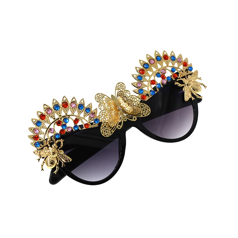Солнцезащитные очки кошачий глаз в стиле ретро|rhinestone sunglasses|white sunglassesbrand sunglasses |