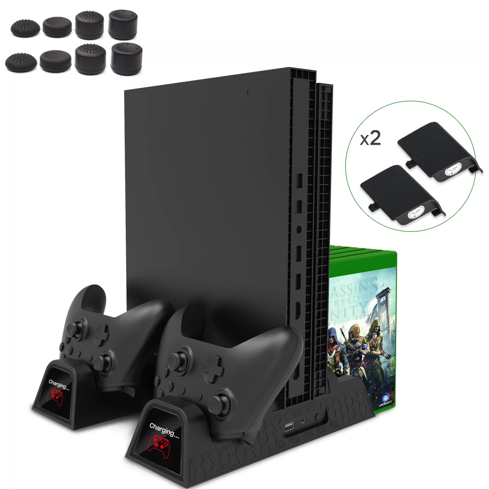 Xbox тепловое основание под раковину охлаждающий вентилятор вертикальная подставка для зарядного устройства двойной док-станция для зарядки контроллера для Xbox One/ONE S/ONE X держатель батарей