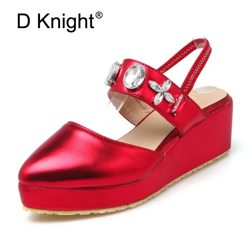 Кристалл Римские сандалии 2019 новые Криперс Платформа Летние босоножки на