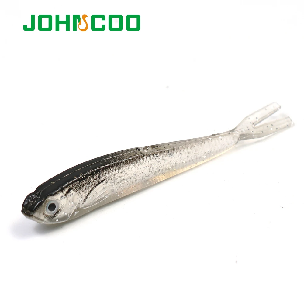 JOHNCOO новейшая Мягкая приманка для рыбалки 10 шт. 3D с глазками 2 3 г 6 силиконовые