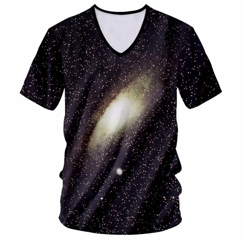 OGKB Мужская/Женская крутая 3D Футболка с принтом звездная звезда V-образным вырезом