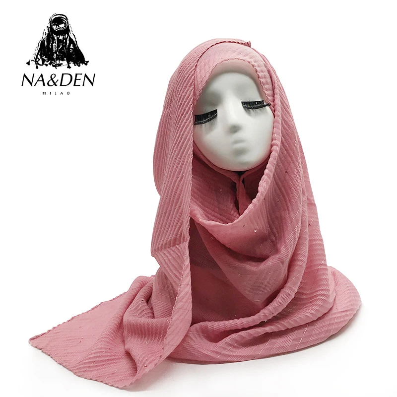 

Hot Sale Women Solid viscose scarf with Sequins Crinkled scarves Muslim hijab wraps head muffler bandana 10pcs/lot Fast Shipping