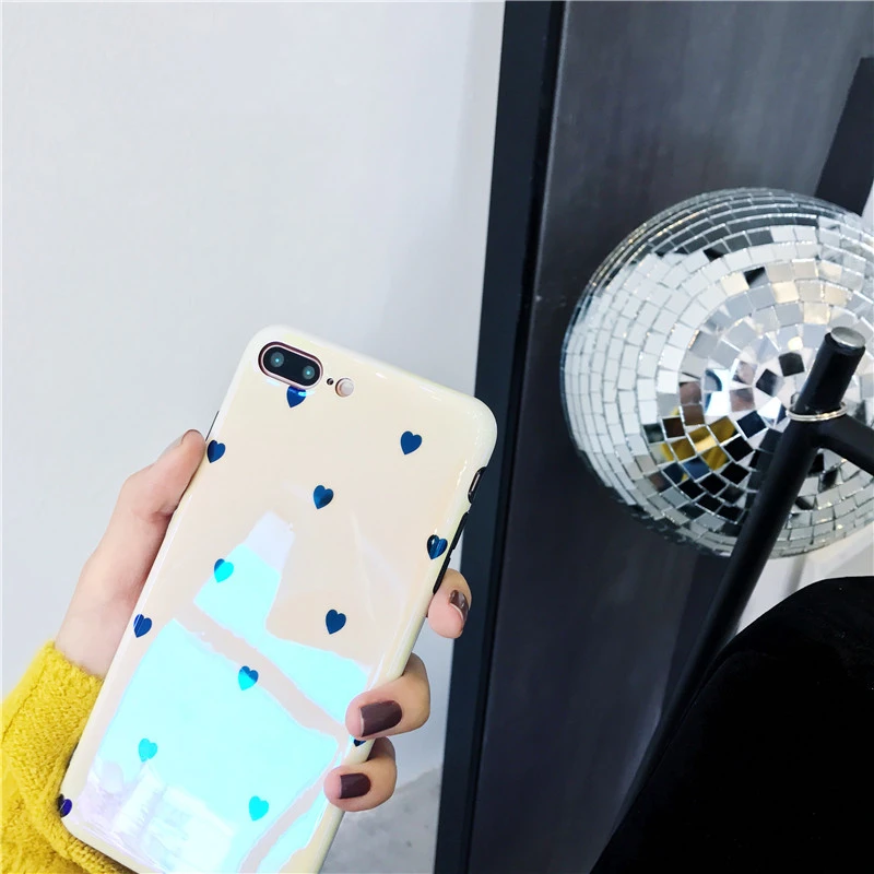 Лазерный свет love чехол для телефона iPhone 6 6S милые мягкие сердце глянцевый
