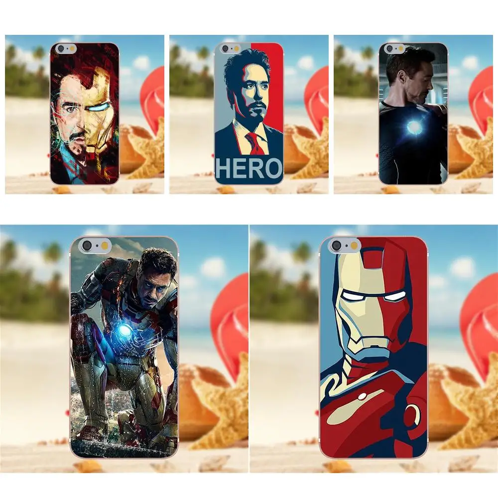 Тони Strak Железный человек ТПУ чехол для телефона iPhone 4S 5S 5C SE 6 S 7 8 Plus X Galaxy Note 5 S9 +