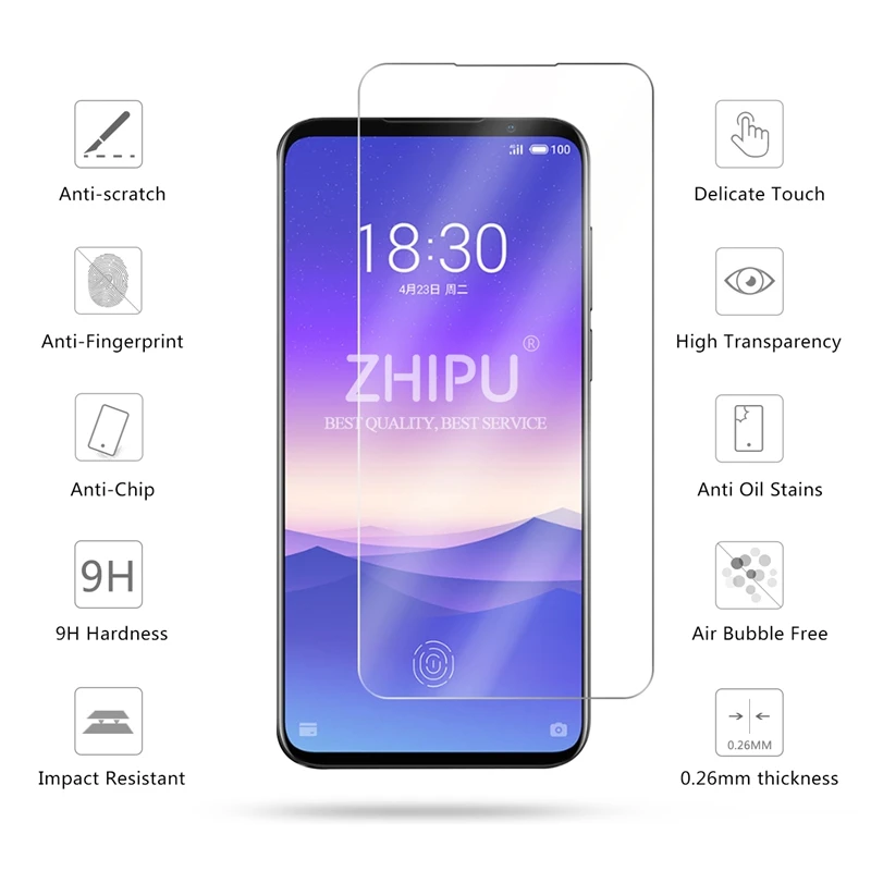 2 шт закаленное стекло для Meizu 16s протектор экрана 2.5D 9H Премиум Закаленное