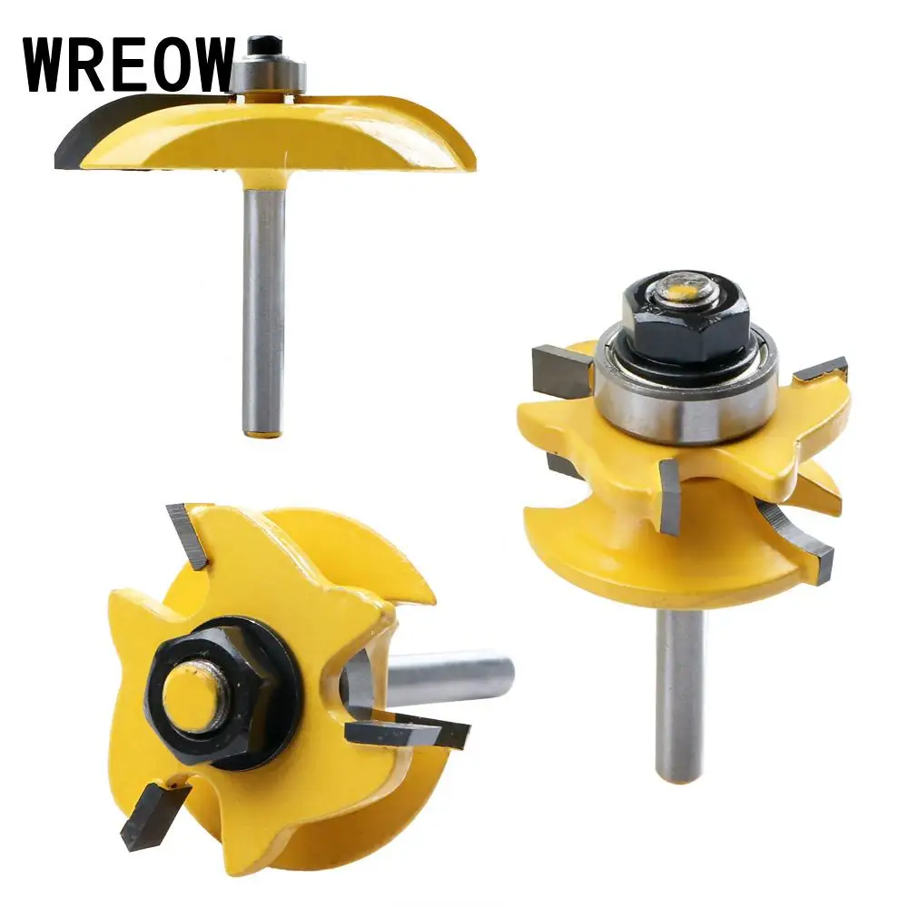 3 шт./компл. 6 35 мм хвостовик Stile Rail Router Bit Set фреза деревообрабатывающая Дверная