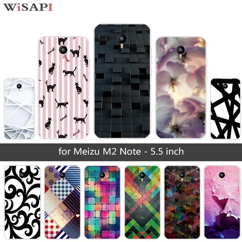Мягкий ТПУ для Meizu M2 Note чехлы телефонов чехол 5 дюймов Череп кремний черный
