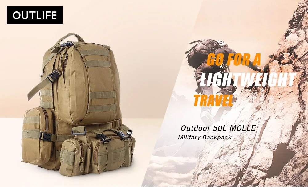 50л уличная многофункциональная спортивная сумка рюкзаки Molle Военная Тактическая Сумка рюкзак Водонепроницаемый рюкзак для альпинизма кемпинга