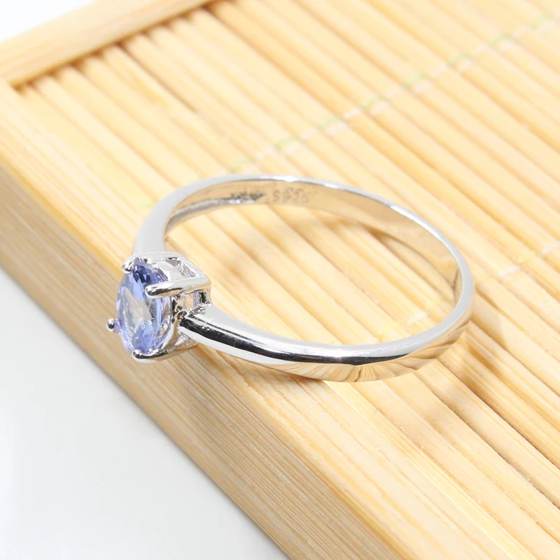 Кольцо из серебра 925 пробы с танзанитом 4 Х6 мм|ring 4|ring forring mm |