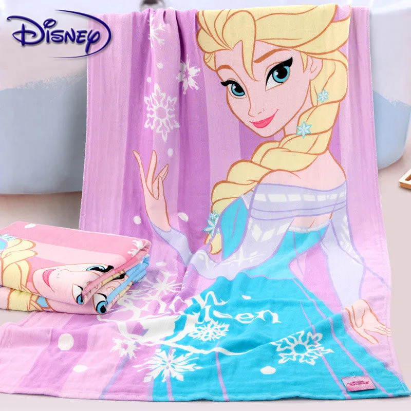 Disney 140*70 см Принцесса Королева Эльза замороженная Марля подушка для купания младенцев полотенце хлопок мягкое пляжное полотенце подарки для мальчиков девочек банное полотенце