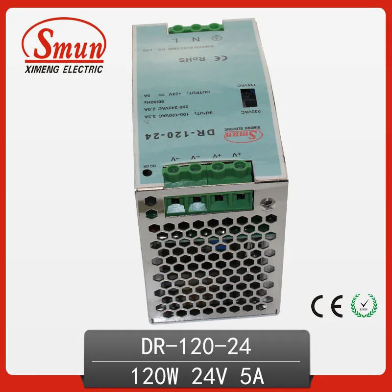 SMUN DR-120-24 120 Вт 24 В 5 А одинарный выход внутренний источник питания с переключением