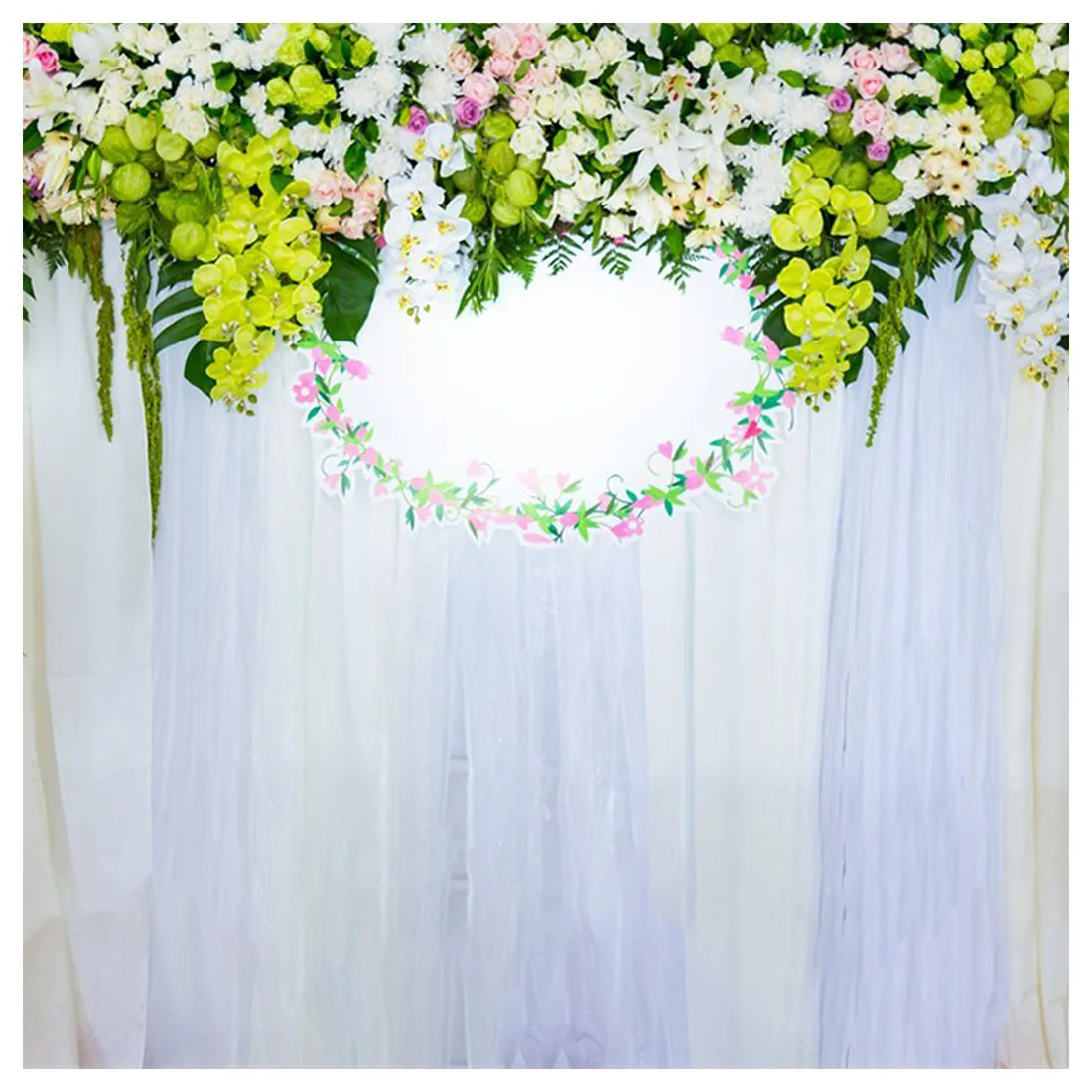 Top Deals 5x3ft White Curtain Backdrop Children Photography Flowers Stage Photo Background Vinyl Cloth | Электроника