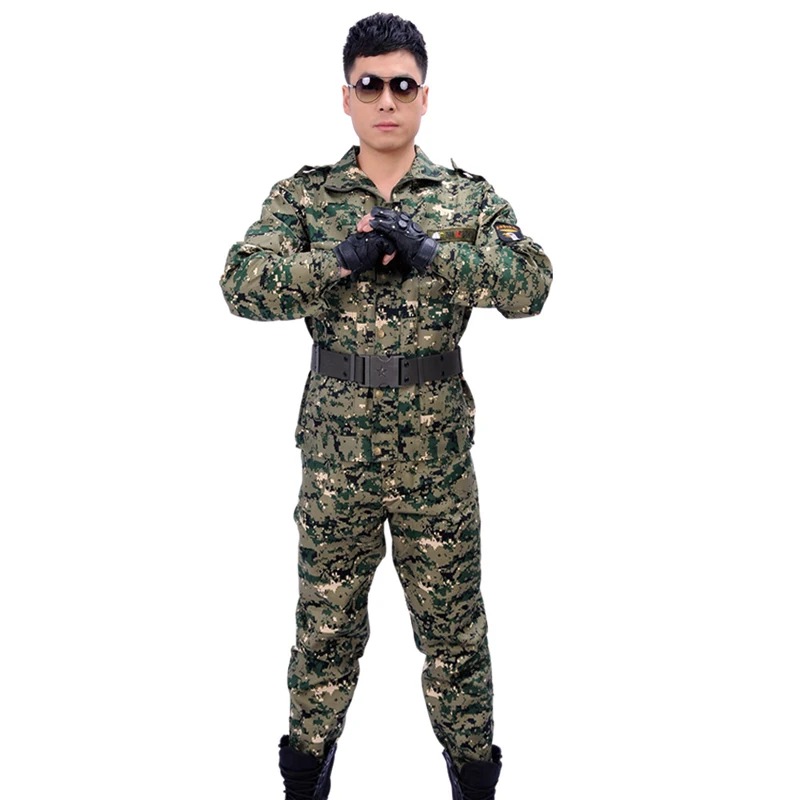 5 Мужская военная форма, комплекты одежды, камуфляжный костюм, полиэстер, тактическая армейская футболка, человек Militar, костюмы безопасности, топ+ брюки - Цвет: 5