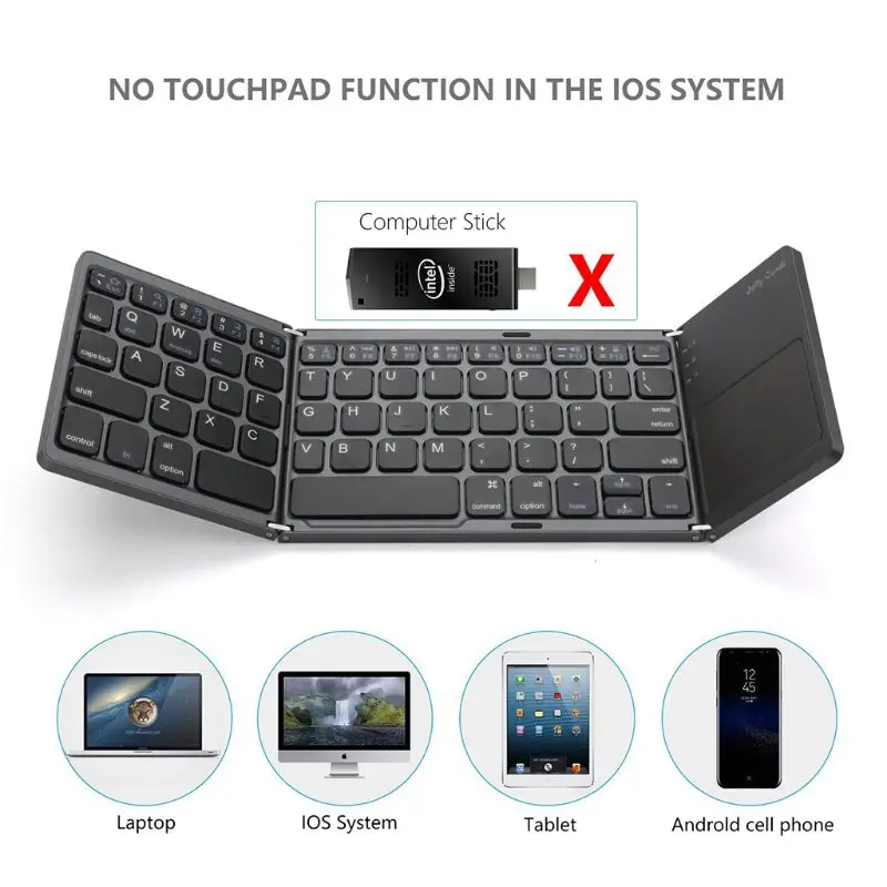 Беспроводная Bluetooth клавиатура, складная, двойной режим, USB, беспроводная, перезаряжаемая, портативная, для телефона, планшета, ПК, ноутбука, рабочего стола