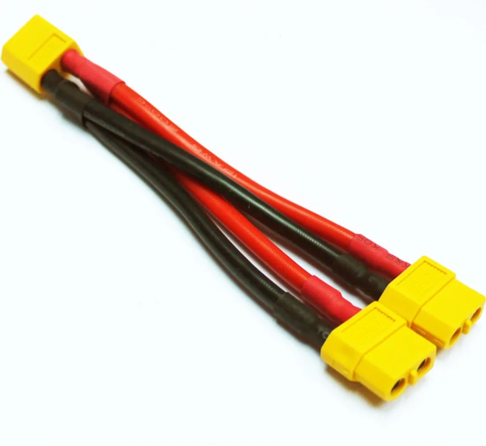 Разъем аккумулятора XT60 1 штекер 2 гнезда 14AWG кабель параллельный комплекта Econ