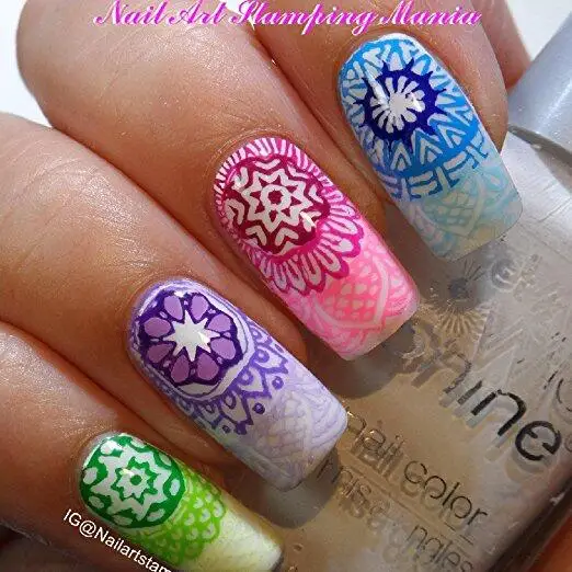 CICI & SISI Стикеры для ногтей Палетка Мандала Цветы штамповки изображения пластины