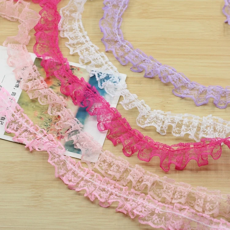 1 метр шифоновая лента из органзы с оборками кружевная плиссированная отделка