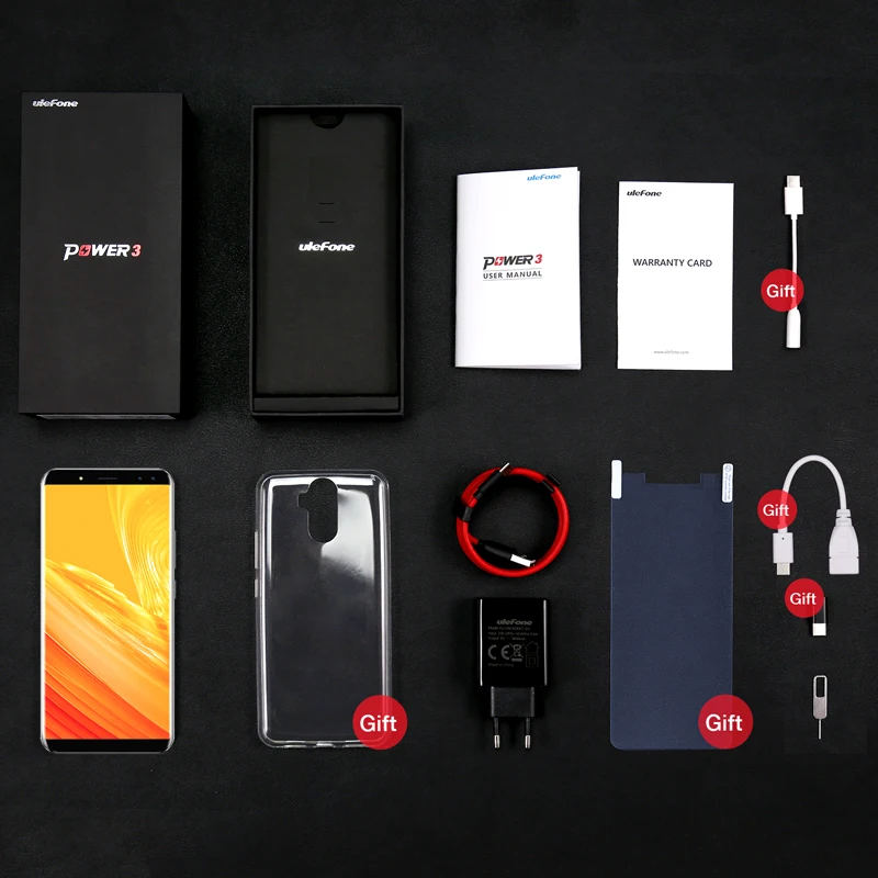 Чехол-накладка Ulefone Мощность 3 смартфон FHD + безрамочный экран с Экран 6080 мА/ч