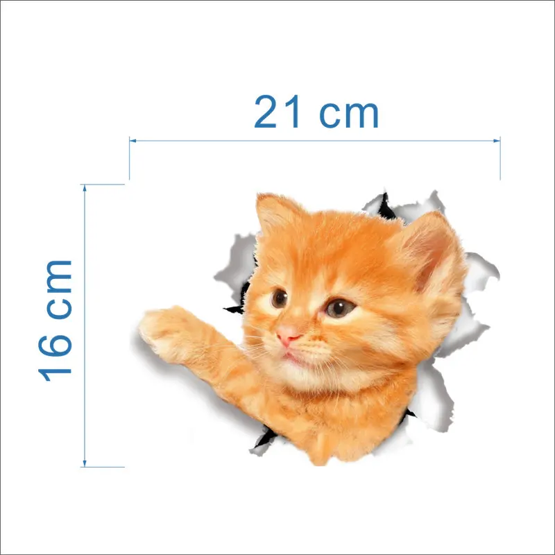 16x21 см милые кошачьи туалеты наклейки на сиденья для мытья комнаты туалет