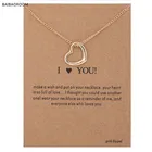 Ожерелья и подвески I Love You, Модное Новое ожерелье золотого и серебряного цвета в форме сердца на удачу, длинное женское ожерелье