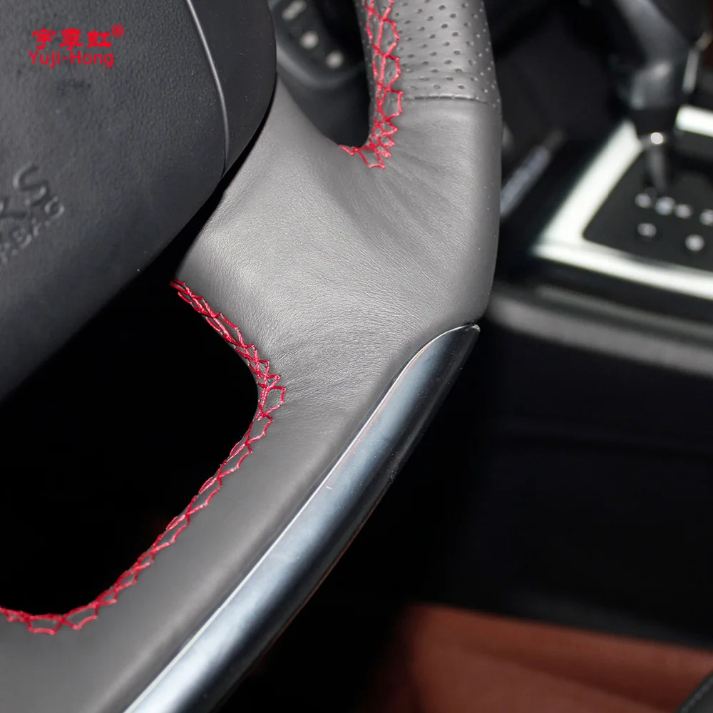 Верхний слой из натуральной коровьей кожи Чехлы рулевого колеса автомобиля