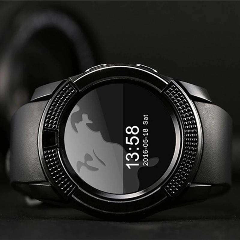 V8 Bluetooth Smart Watch 1.22 дюймов круглый экран Поддержка SIM/карты памяти камеры SmartWatch для