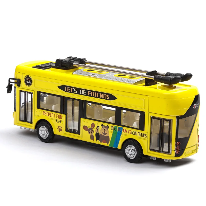 

1/36 Diecasts Model Car Simulation Matel London Sightseeing Bus Light Sound Vehicles Toys For Kids Gifts For Children Boy