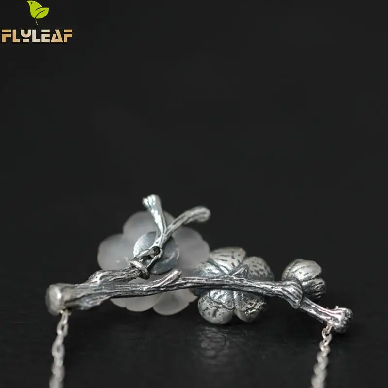 Женское колье с подвеской в виде цветка из серебра 925 пробы | Украшения и