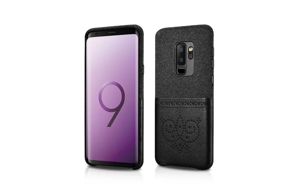XOOMZ для samsung Galaxy S9 Plus искусственная кожа+ ткань чехол для телефона для samsung Galaxy S9 плюс броги Slim карт слот задняя крышка