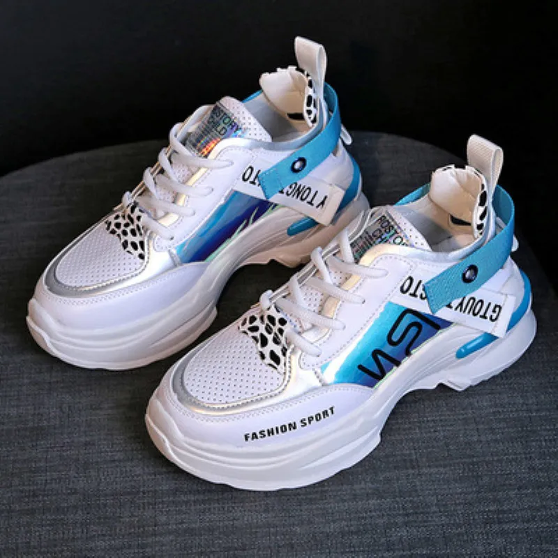 Женские кроссовки на платформе Удобные дышащие Женская обувь массивном каблуке 5